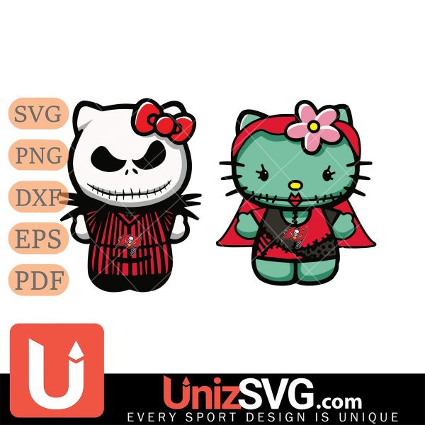 Tampa Bay Buccaneers Hello Kitty Jack Skellington & Sally Horror