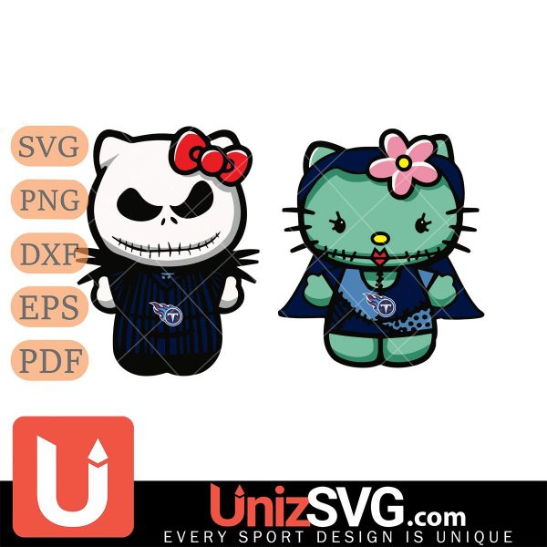 Tennessee Titans Hello Kitty Jack Skellington & Sally Horror