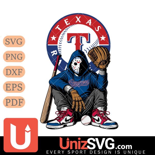 Texas Rangers MLB Jason Voorhees Halloween SVG