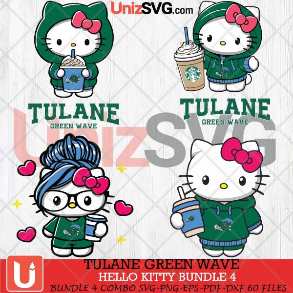 Tulane Green Wave Hello Kitty bundle 4