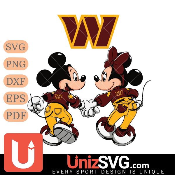 Washington Football Team Fan Minnie And Mickey Love