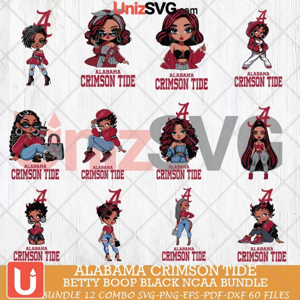 Alabama Crimson Tide Betty Boop Black NCAA bundle 12