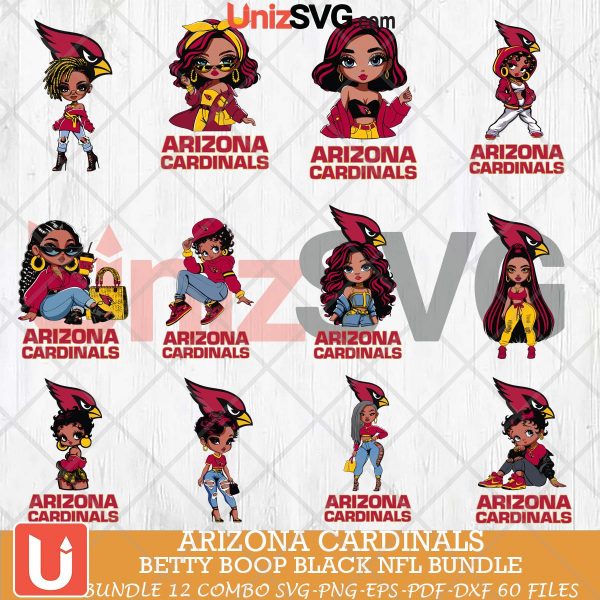 Arizona Cardinals Betty Boop Black NFL bundle 12