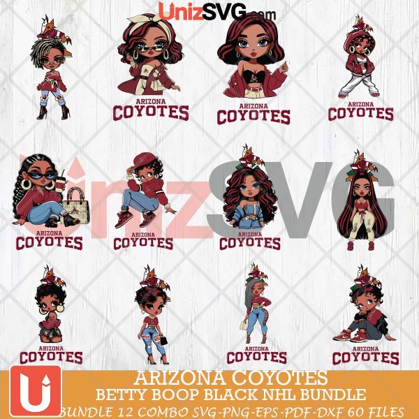 Arizona Coyotes Betty Boop Black NHL bundle 12