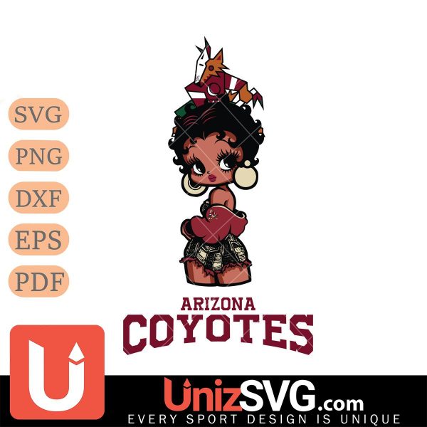 Arizona Coyotes Betty Boop Black Fan Girl