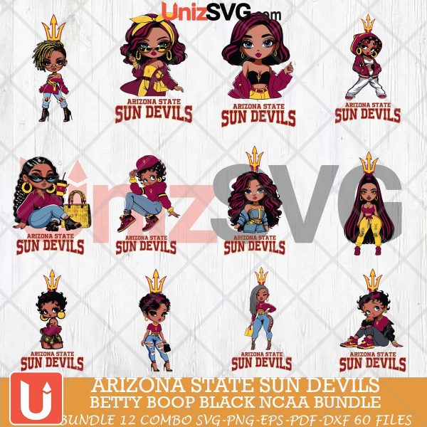 Arizona State Sun Devils Betty Boop Black NCAA bundle 12