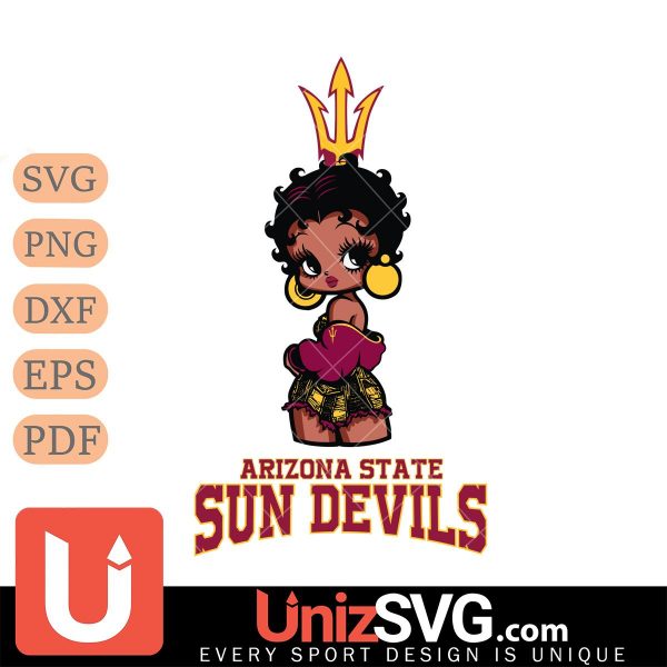 Arizona State Sun Devils Betty Boop Black Fan Girl