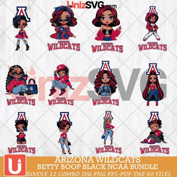 Arizona Wildcats Betty Boop Black NCAA bundle 12