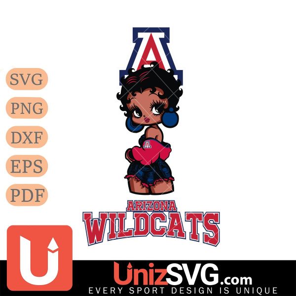 Arizona Wildcats Betty Boop Black Fan Girl