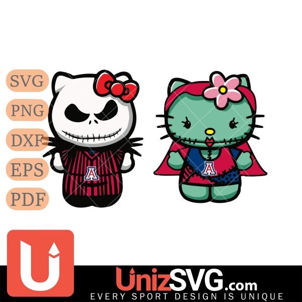 Arizona Wildcats Hello Kitty Jack Skellington & Sally Horror