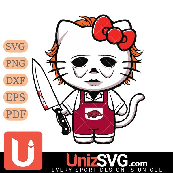 Arkansas Razorbacks Hello Kitty Michael Myers Horror