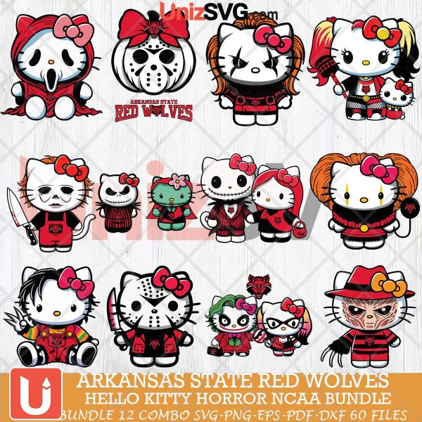 Arkansas State Red Wolves Hello Kitty Horror NCAA bundle 12