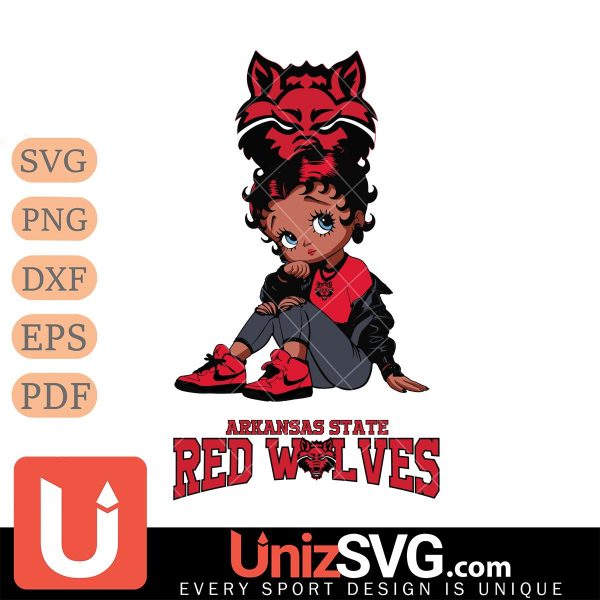 Arkansas State Red Wolves Betty Boop Black