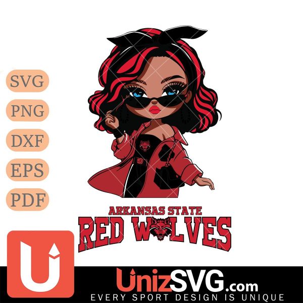 Arkansas State Red Wolves Fan Girl Black Disney