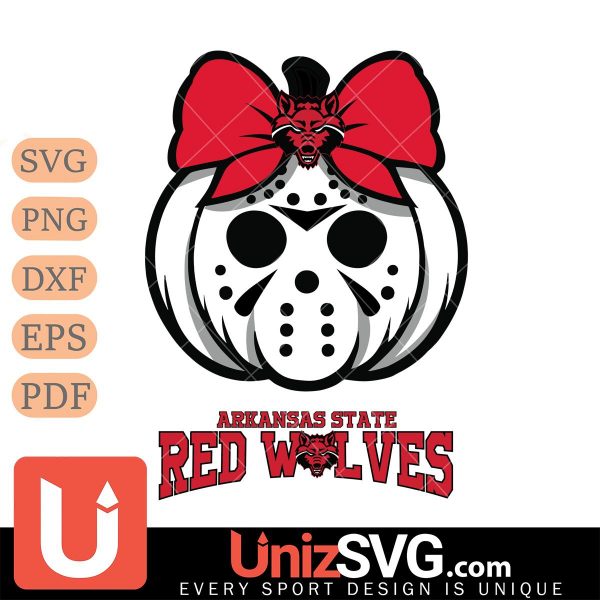 Arkansas State Red Wolves Hello Kitty Jason Voorhees pumpkin Horror