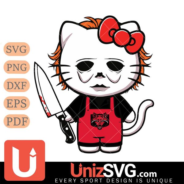 Arkansas State Red Wolves Hello Kitty Michael Myers Horror