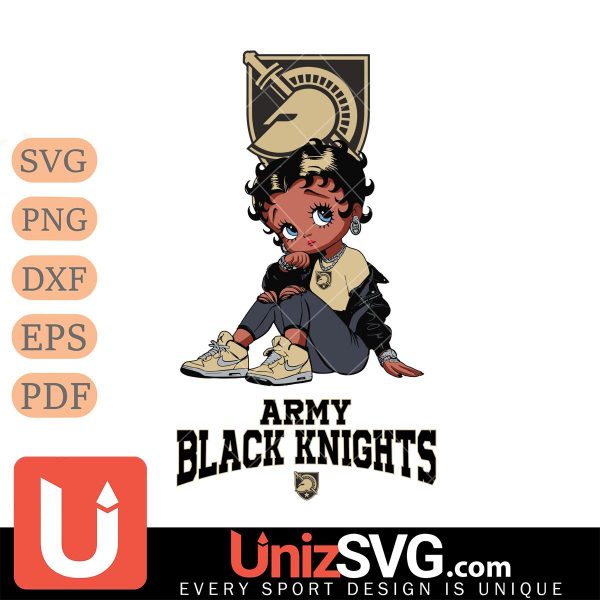 Army Black Knights Betty Boop Black