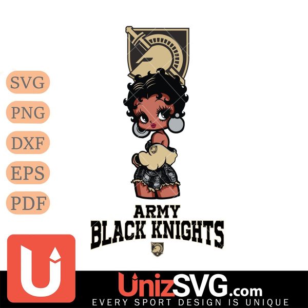 Army Black Knights Betty Boop Black Fan Girl