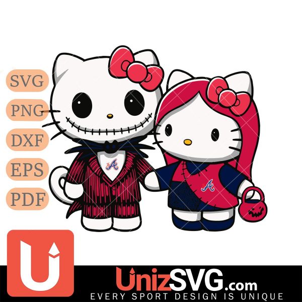 Atlanta Braves Hello Kitty Skellington & Sally Horror