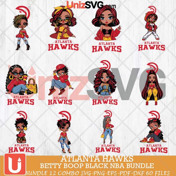 Atlanta Hawks Betty Boop Black NBA bundle 12