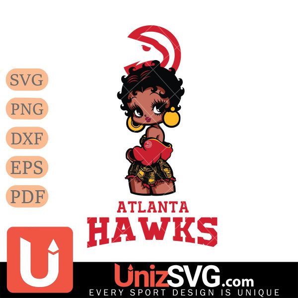 Atlanta Hawks Betty Boop Black Fan Girl