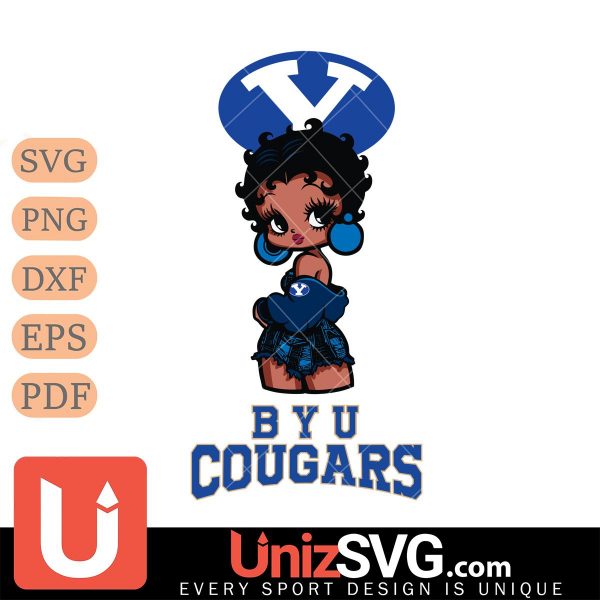 BYU Cougars Betty Boop Black Fan Girl