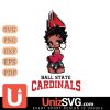 Ball State Cardinals Betty Boop Black Fan Girl