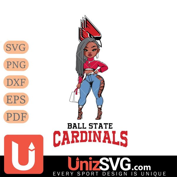 Ball State Cardinals Fan Girl Black