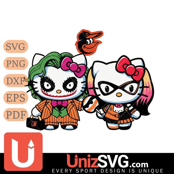 Baltimore Orioles Hello Kitty Joker x Harley Quinn Horror