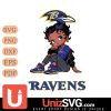 Baltimore Ravens Betty Boop Black