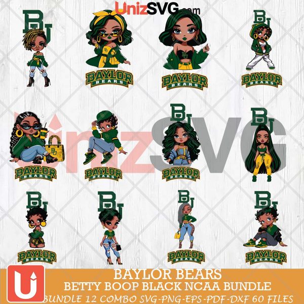 Baylor Bears Betty Boop Black NCAA bundle 12