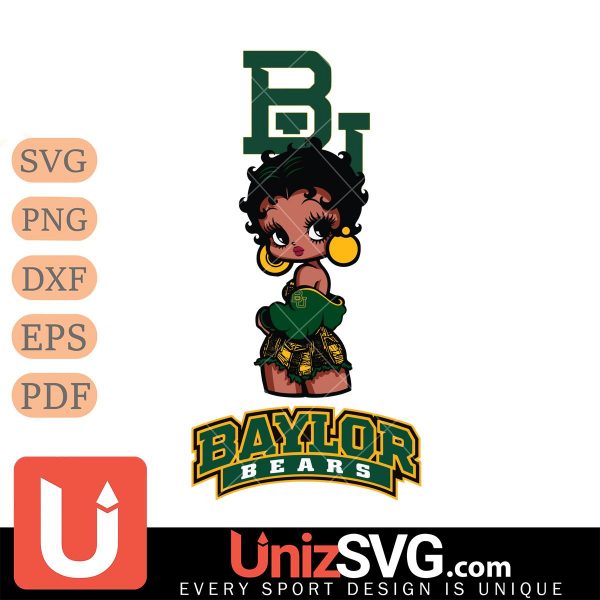 Baylor Bears Betty Boop Black Fan Girl