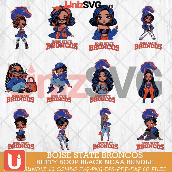 Boise State Broncos Betty Boop Black NCAA bundle 12