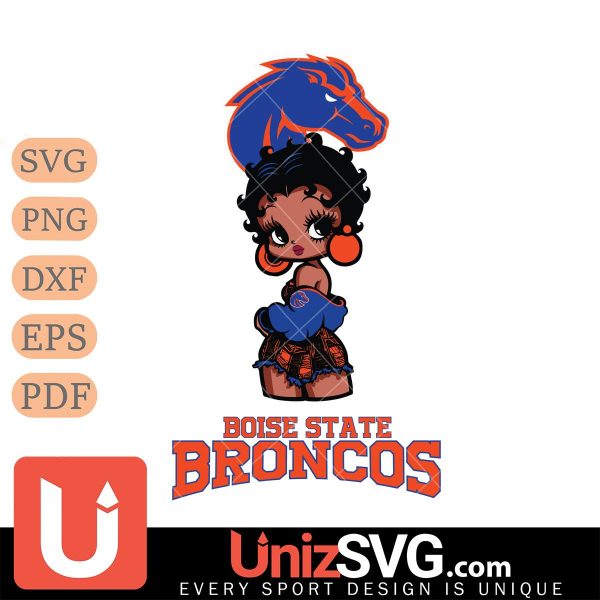 Boise State Broncos Betty Boop Black Fan Girl