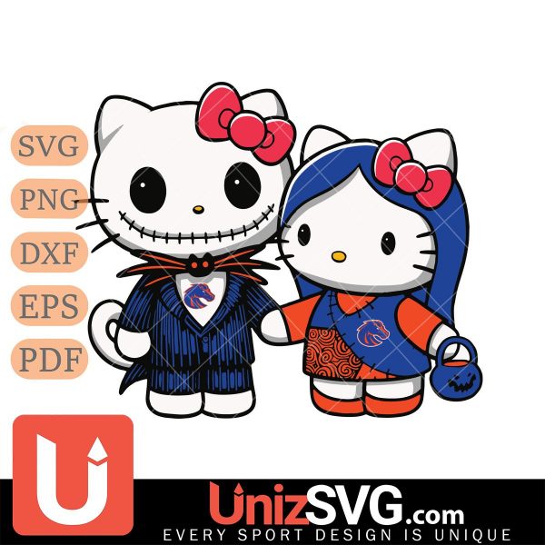 Boise State Broncos Hello Kitty Skellington & Sally Horror