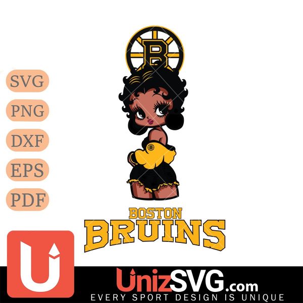 Boston Bruins Betty Boop Black Fan Girl