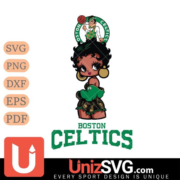 Boston Celtics Betty Boop Black Fan Girl