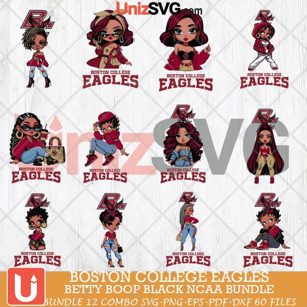 Boston College Eagles Betty Boop Black NCAA bundle 12