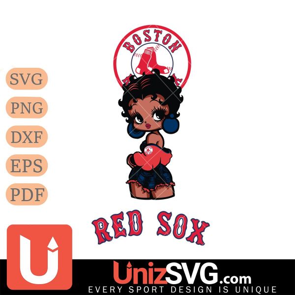 Boston Red Sox Betty Boop Black Fan Girl