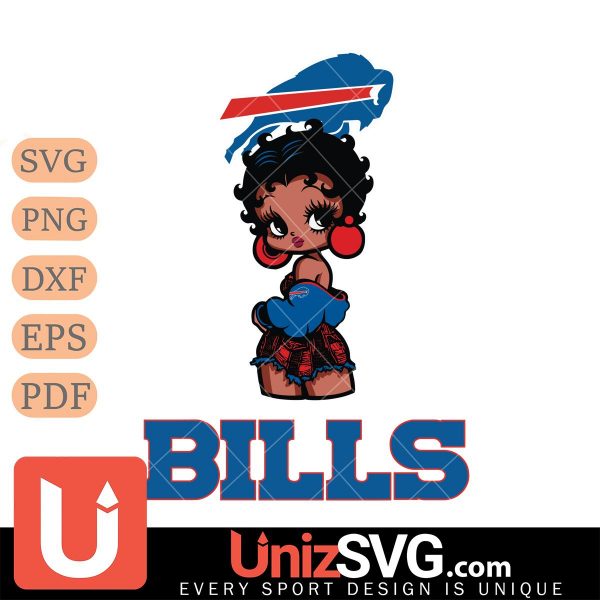 Buffalo Bills Betty Boop Black Fan Girl