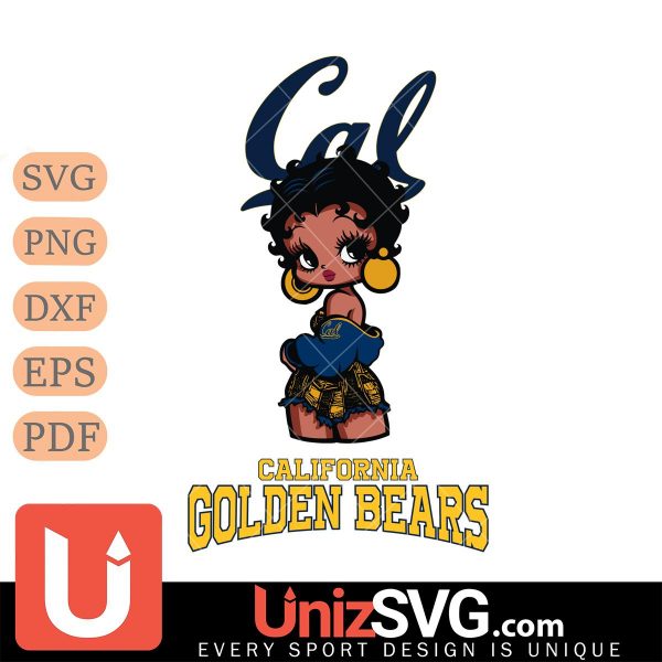 California Golden Bears Betty Boop Black Fan Girl