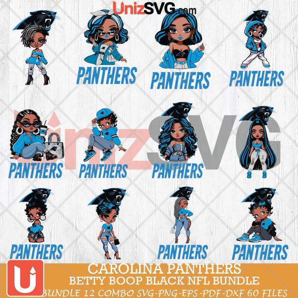 Carolina Panthers Betty Boop Black NFL bundle 12