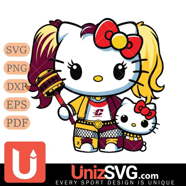 Central Michigan Chippewas Hello Kitty Harley Quinn Horror