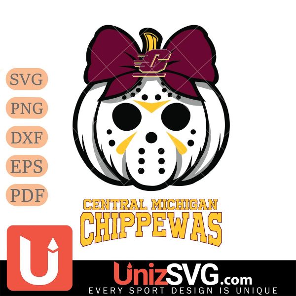 Central Michigan Chippewas Hello Kitty Jason Voorhees pumpkin Horror