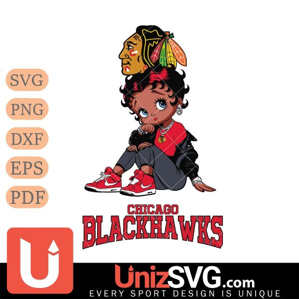 Chicago Blackhawks Betty Boop Black