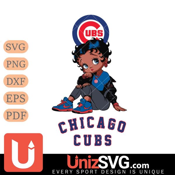 Chicago Cubs Betty Boop Black