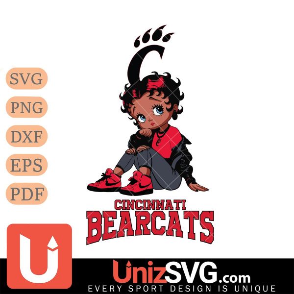 Cincinnati Bearcats Betty Boop Black