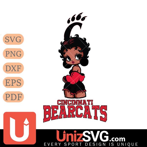 Cincinnati Bearcats Betty Boop Black Fan Girl