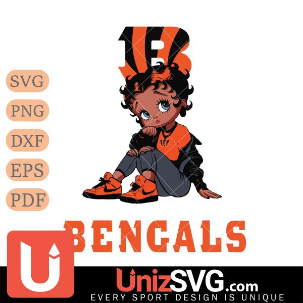 Cincinnati Bengals Betty Boop Black