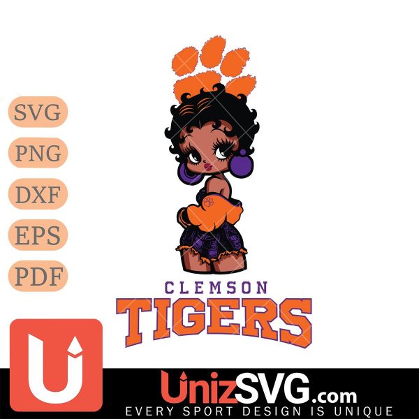 Clemson Tigers Betty Boop Black Fan Girl